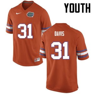 Youth Florida Gators #31 Shawn Davis NCAA Nike Orange Authentic Stitched College Football Jersey TGM8762DR